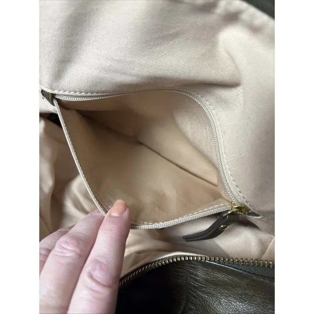 BANANA REPUBLIC Leather Large Duffle North/South Tote Dark Olive Green 2015 - Picture 16 of 16